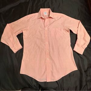 Brooks Brothers Pink Slim Fit Dress Shirt Classic Long-Sleeve Size 15.5 /34